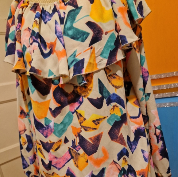 Vintage Retro Geometric Blouse Top Size 10 - Picture 4 of 4